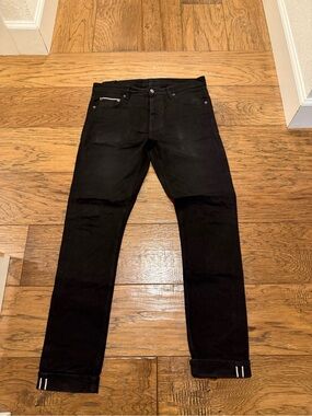 Ksubi Black Straight Men's Jeans with Subtle Zip Detail